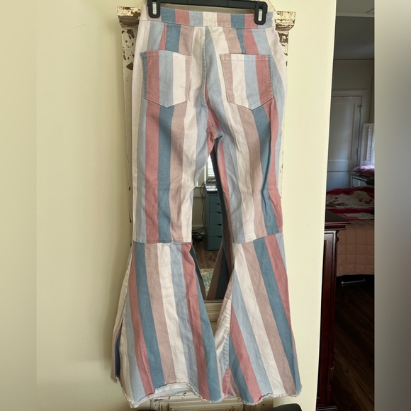 Excellent Condition Altar’d State Ciara Retro Stripe Flared Jeans size M - Picture 5 of 5